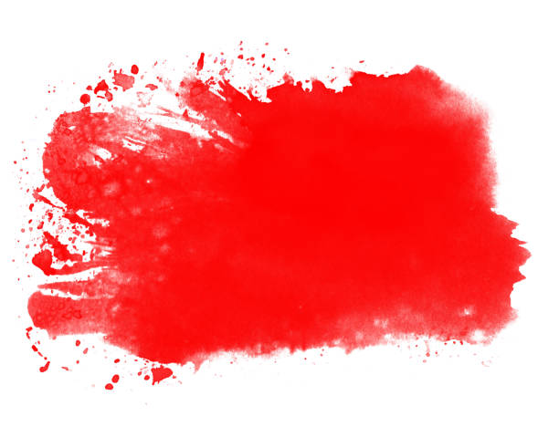 istock Paintbrush texture - Red watercolor background 1369949474