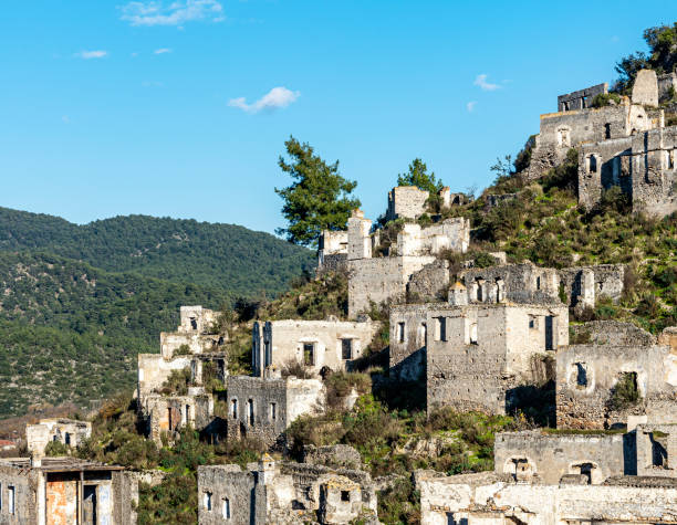 istock Abandoned Kayakoy (Levissi Village, Karmylassos) stone houses 1369949822