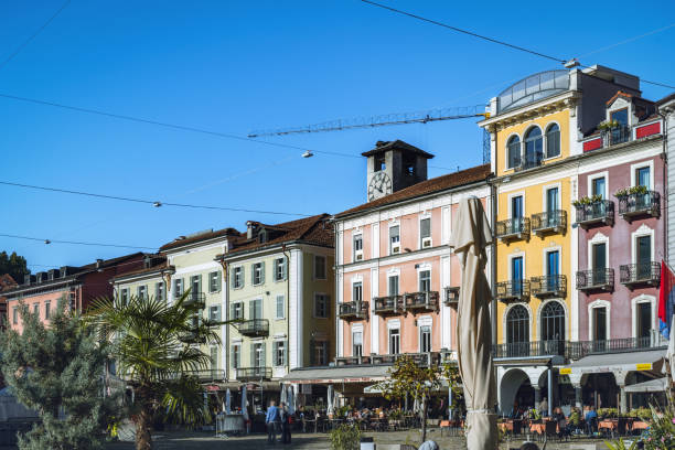 istock piazza grande in Locarno under blue sky 1369951214