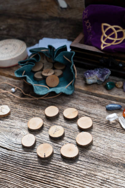 istock Handmade runes for fortunetelling 1369951535