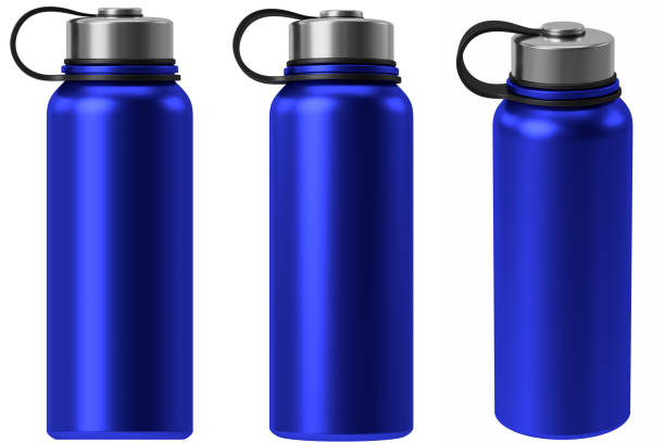 istock Blue metal thermo bottle 1369951742