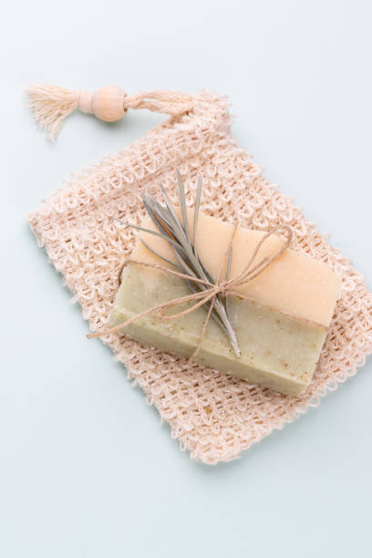 istock Handmade natural soap on pastel background. 1369952733