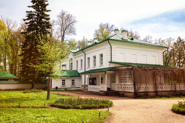 Yasnaya Polyana, Tula region, Russia - May 15, 2021: House of writer Leo Tolstoy and his family. State Museum-Reserve Yasnaya Polyana Estate