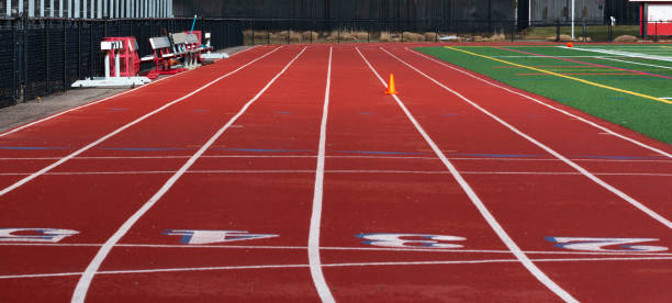 View looking down a track from the common start finish line