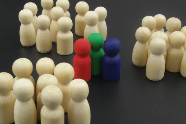 istock Groups of people figures and their leaders standing close with each other. 1369962665