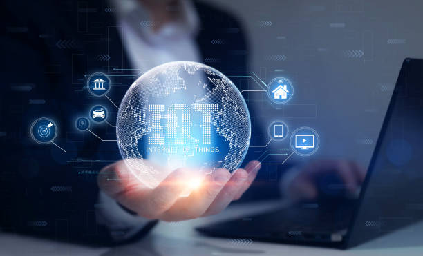 istock Internet of things (IoT) with  devices and connectivity concepts on a network.Innovation sign and network connections.Business marketing technology industry. 1369965795