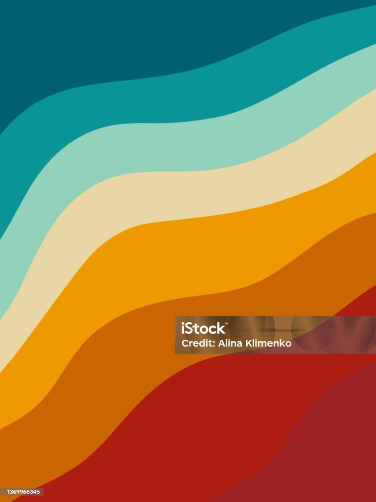 Nền Groovy Retro Thiết Kế Hình Dạng Lượn Sóng Đầy Màu Sắc Và Kết ...