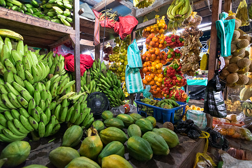 In the market square of Leticia, amazonas you will find a great variety of exotic fruits and vegetables of the region, in addition you will also find a cultural diversity.