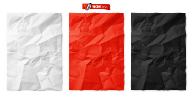 vector realistic crumpled papers - paper texture stock illustrations