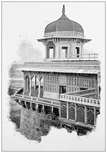 Antique travel photographs of India: Pavilion, Agra