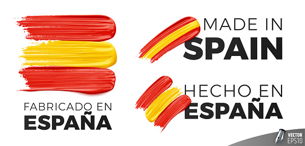Vector made in Spain logos on a white background.
