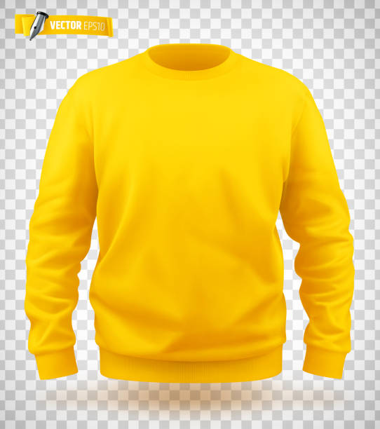 Vector realistic sweat-shirt Vector realistic illustration of a yellow sweat-shirt on a transparent background. sweatshirt stock illustrations