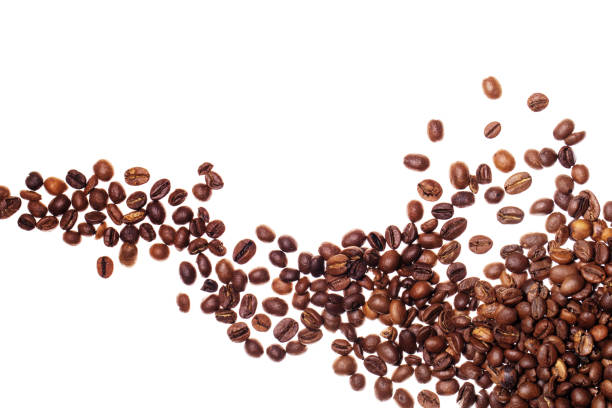 istock Pile of roasted coffee beans on white background 1369975952