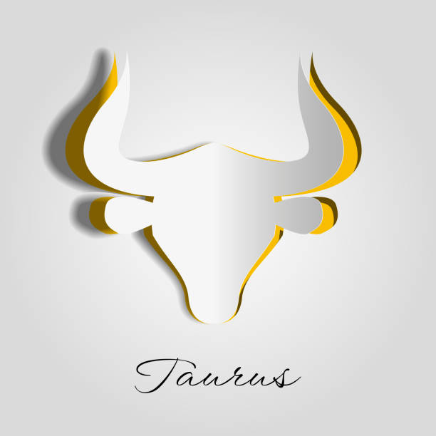 istock Taurus, zodiac symbol on cut paper or carved paper 1369977909