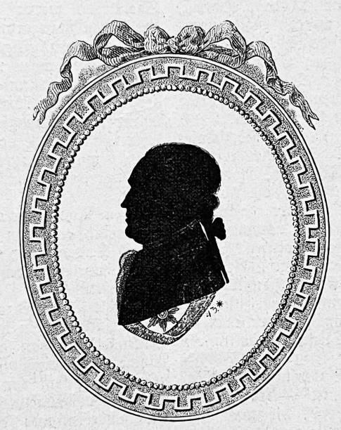 ilustrações de stock, clip art, desenhos animados e ícones de man silhouette, wearing a wig - real people caucasian one person black and white