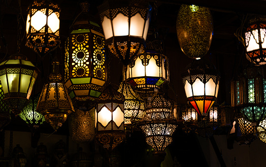 Lamps in the souk of Dubai, United Arab Emirates