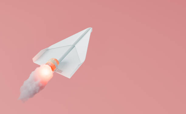 paper airplane with propeller releasing fire