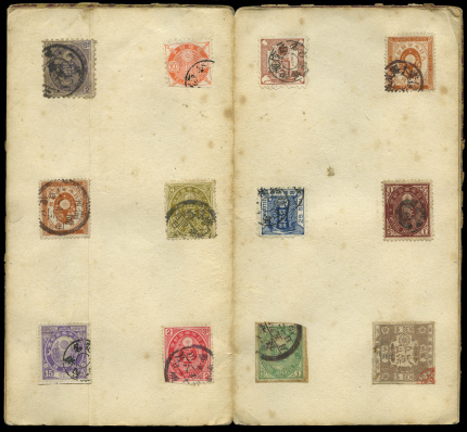 Very old Book of japanese stamps.Very high resolution.