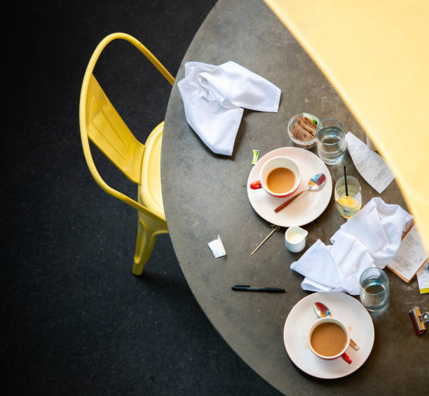 Chair and table at street cafe