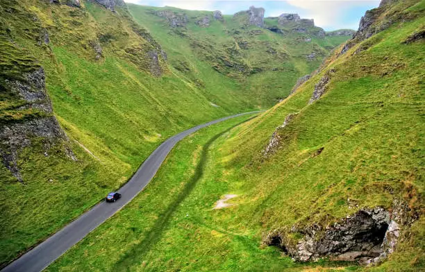 View from the first cliff on entering Winnats Pass at its eastern end