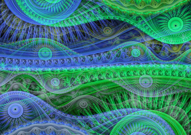 istock Blue and green mechanical abstract background 1370007284