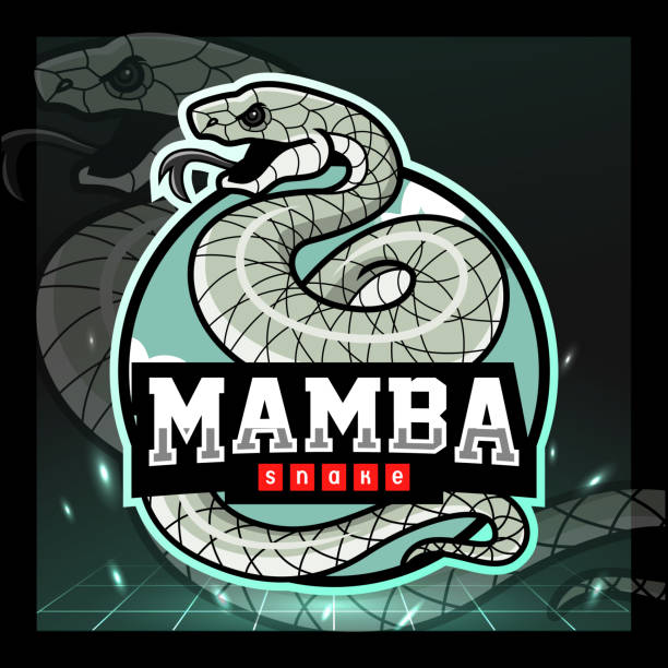 Black mamba snake mascot. Black mamba snake mascot. black mamba stock illustrations