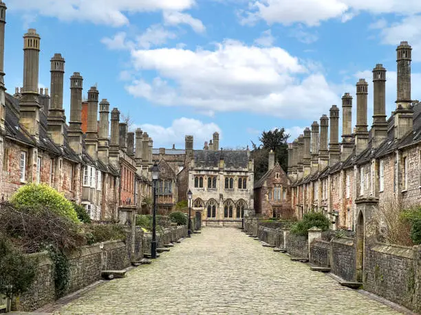 The 14th century street known as Vicars Close in Wells, Somerset, UK