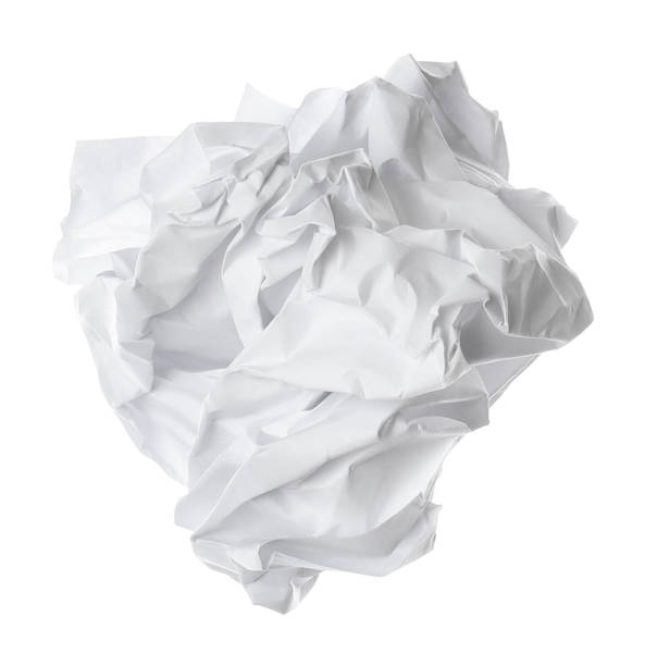 istock Crumpled sheet of paper isolated on white 1370016133