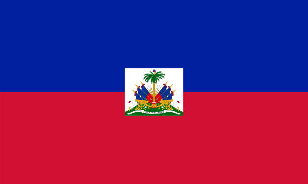 haiti nationalflagge vektor illustration - greater antilles stock-grafiken, -clipart, -cartoons und -symbole