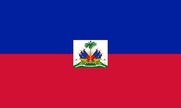 ilustraciones, imágenes clip art, dibujos animados e iconos de stock de ilustración vectorial de la bandera nacional de haití - greater antilles