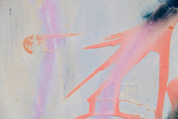 istock Grungy paint stains on a metal surface 1370021432