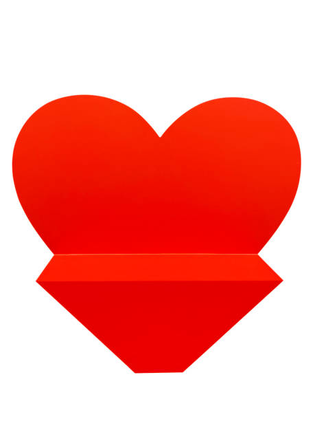 istock Heart shape pedestal podium stage on the red background (Clipping Path) 1370022276