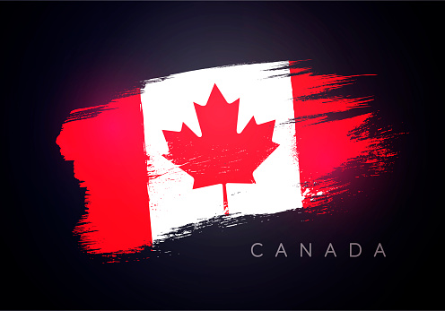 Grunge Flag Of Canada With Splash Style