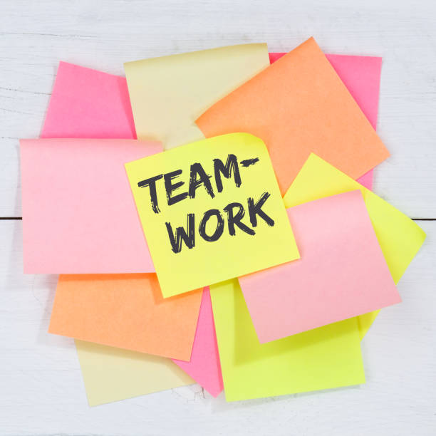 istock Teamwork team working together business concept desk note paper 1370027092
