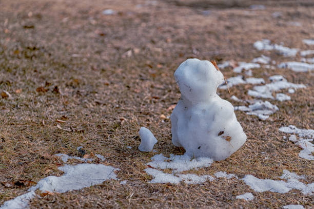 istock Snowmen built in a large park, Tokyo. 1370028927