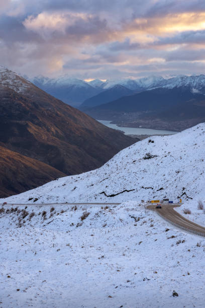 istock Queenstown view from Crown Range Road during sunset, New Zealand 1370030152