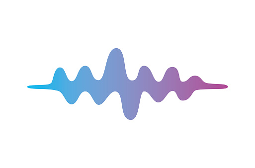 Music sound wave signal flat vector icon isolated