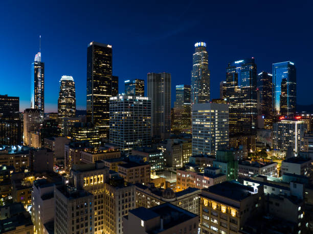 istock DTLA Skyline at Night -Aerial 1370032638