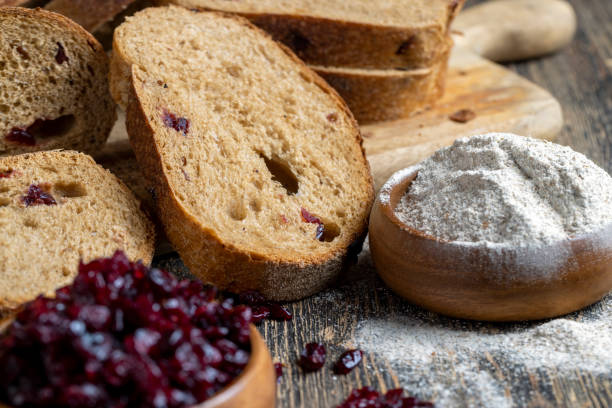 istock fresh cut bread made of flour and dried cranberries 1370034802