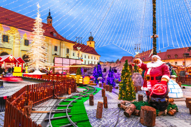 Sibiu, Romania - Famous Christmas Market in Europe stock photo