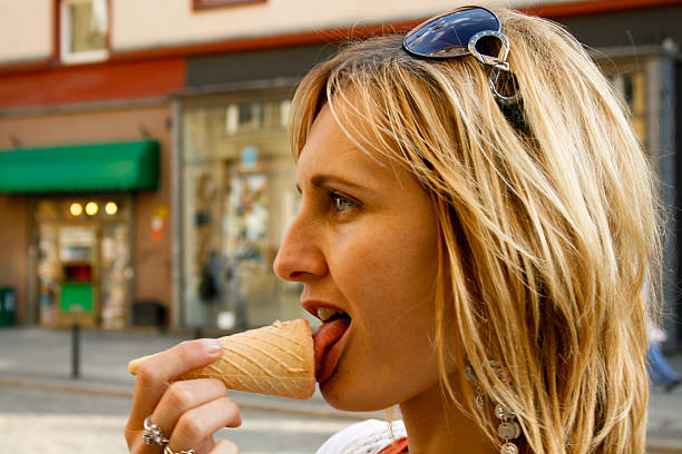 istock Women with ice - crem 137003915