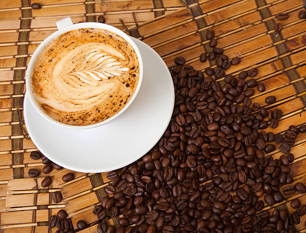istock Cup of espresso coffee with a pattern on the foam 137004656
