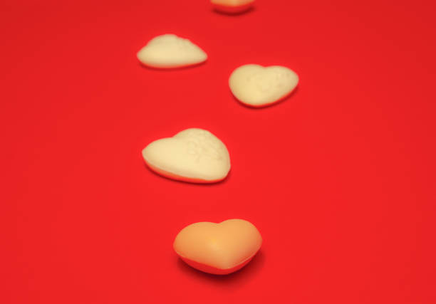 istock Heart-shaped soap on a red background. Love valentine concept 1370047004