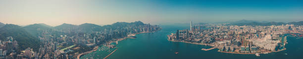 Aerial view of Hong Kong Cityscape stock photo