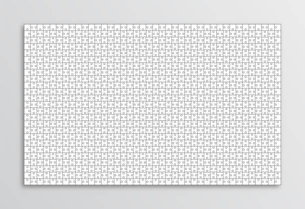 ilustraciones, imágenes clip art, dibujos animados e iconos de stock de cuadrícula del rompecabezas . esquema de rompecabezas de 100 piezas. ilustración vectorial. - jigsaw puzzle