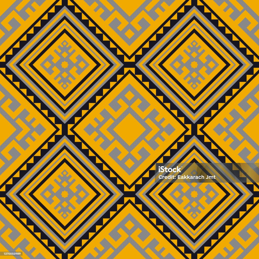 Yellow Abstract Geometric Pattern Border Yellow Geometric Pattern Border Seamless Pattern Illustration Geometry ...