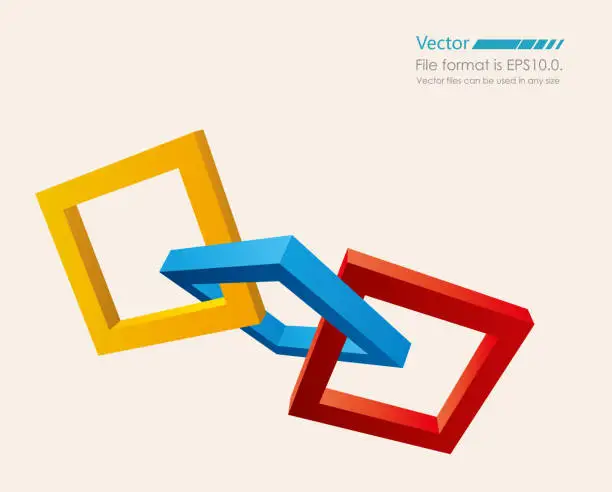 Vector illustration of Link &  teamwork