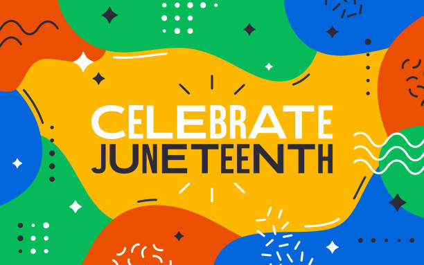 Celebrate Juneteenth Celebration Background Celebrate Juneteenth social justice racism awareness holiday celebration background pattern. juneteenth celebration stock illustrations