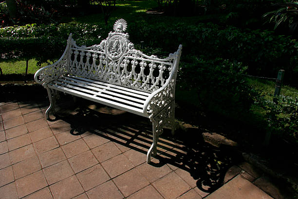 Ornate Park Bench stock photo