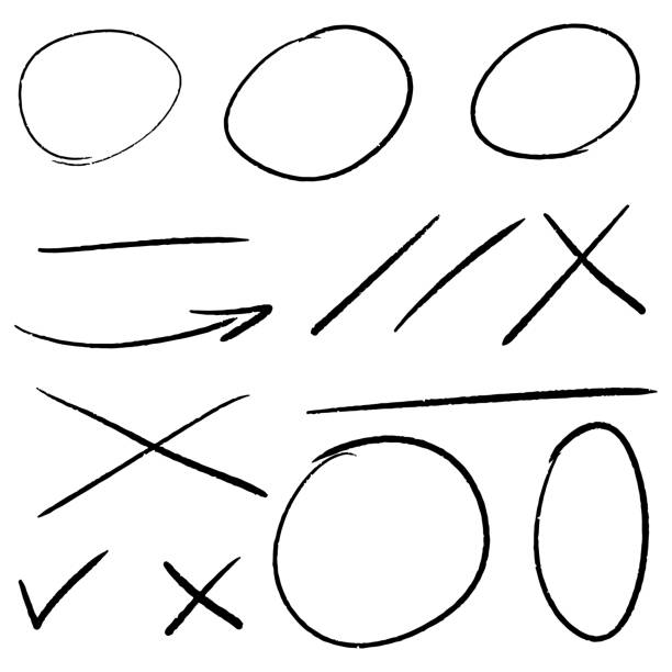 istock set of hand drawn underline, highlighter marker strokes and exams. Important underlined circles. vector illustration. 1370066109